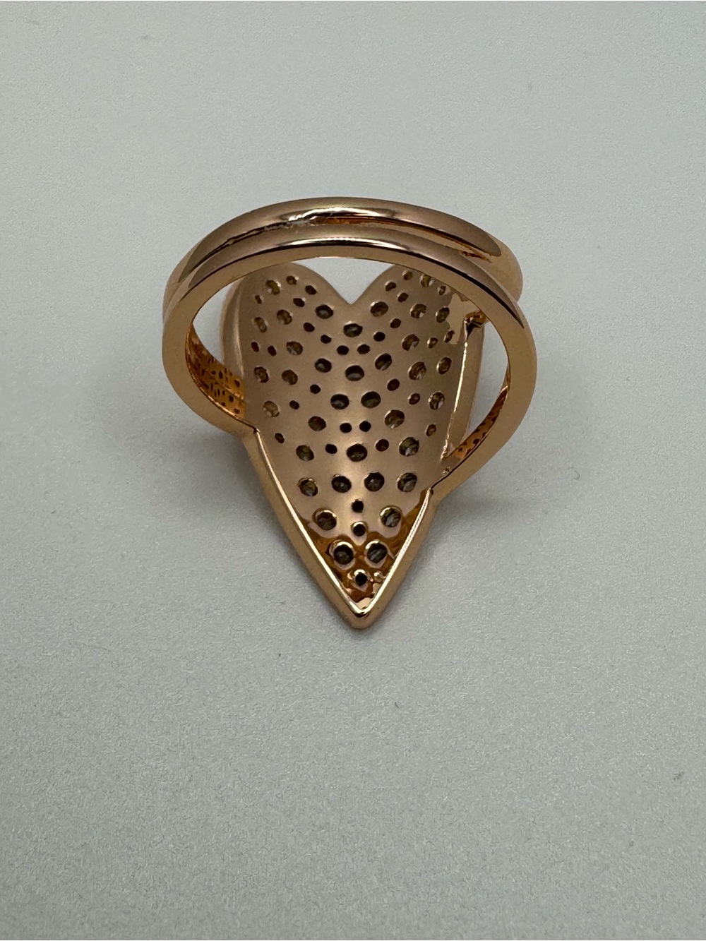 Kate Spade Rose Gold Tone Pave’ Heart Ring Size 7 NEW - Picture 4 of 4